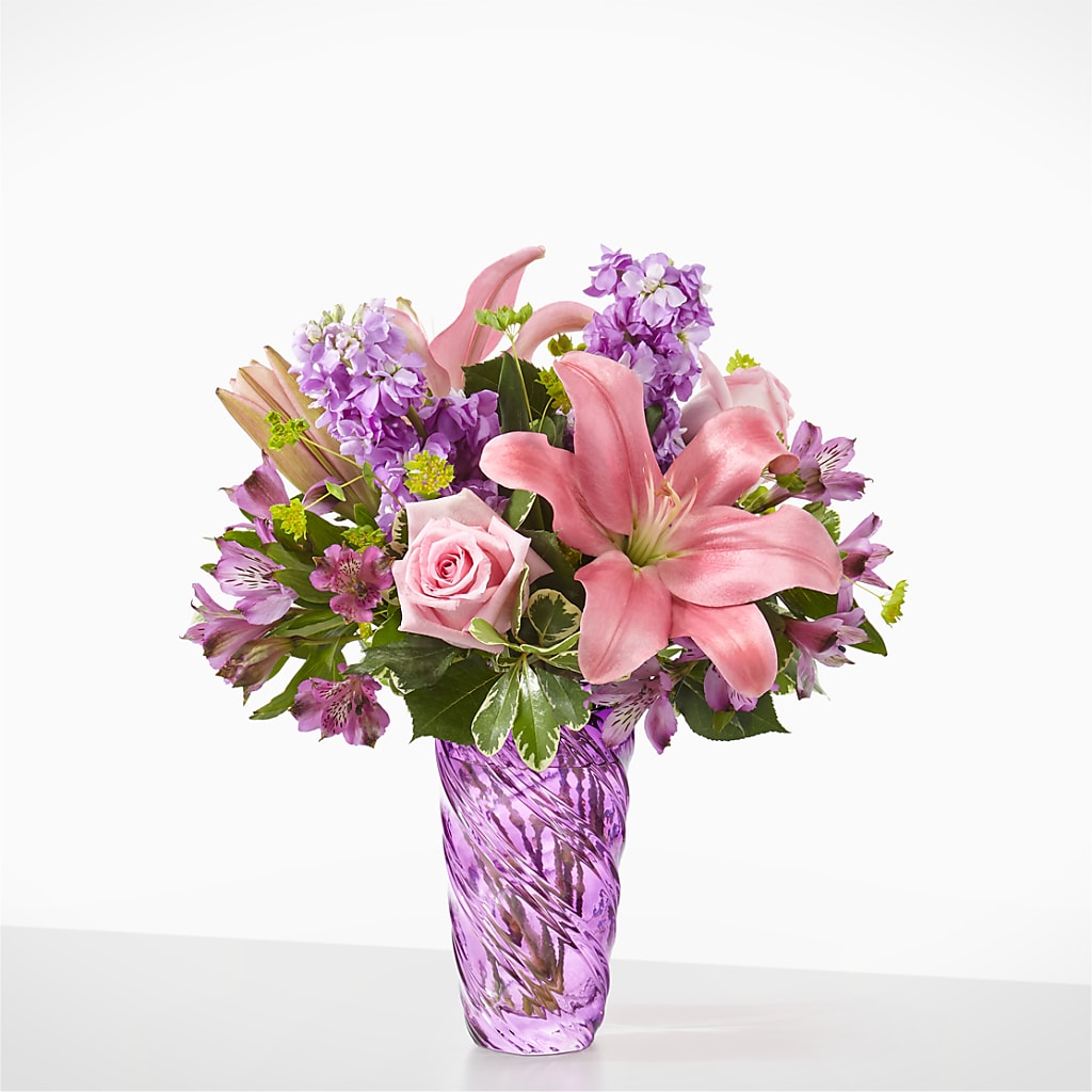 Precious Petals Bouquet with Luxe Swirl Vase – Gifted Delights, Bullhead City AZ