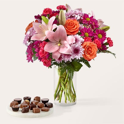 Light of My Life Bouquet and Chocolate Bundle