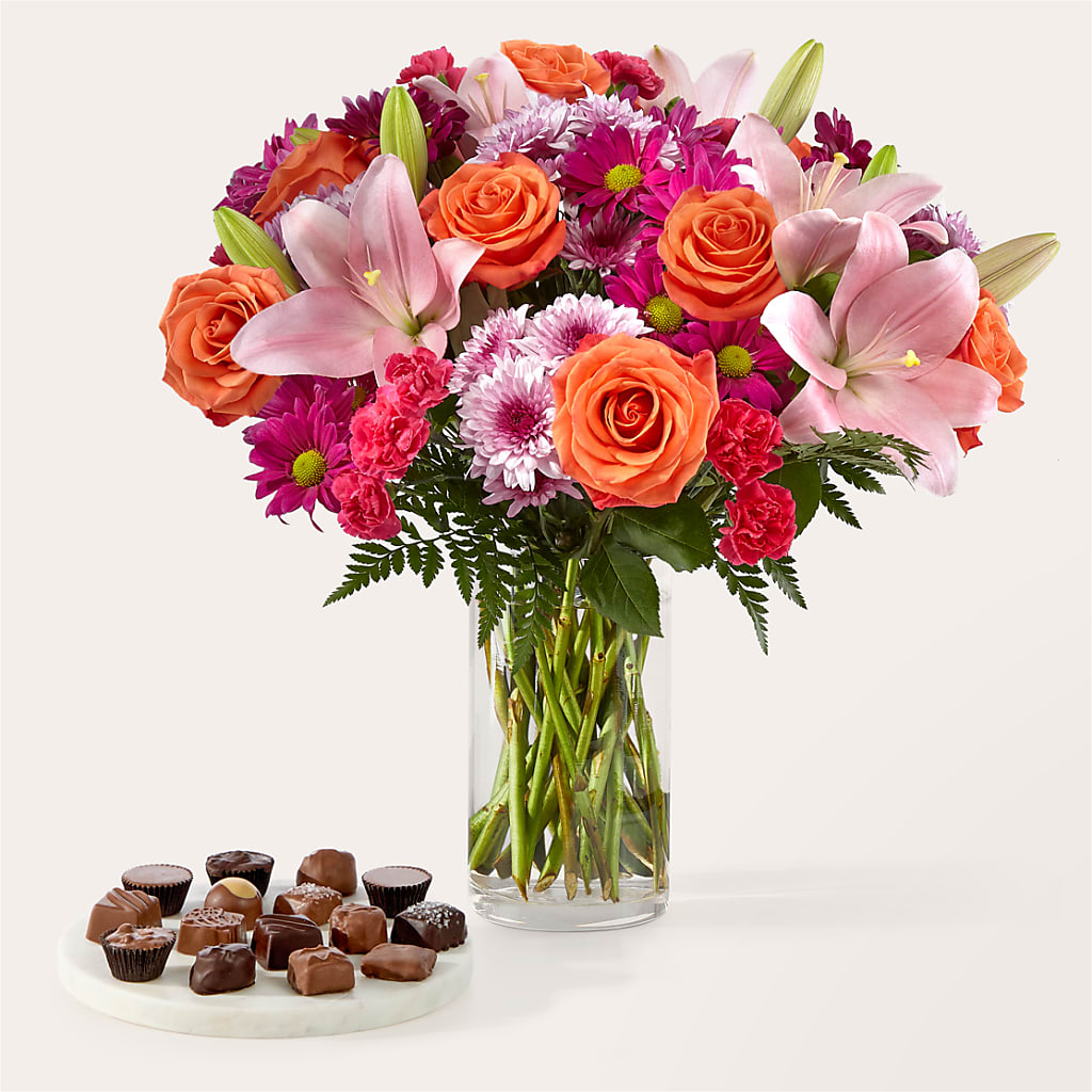 Light of My Life Bouquet and Chocolate Bundle