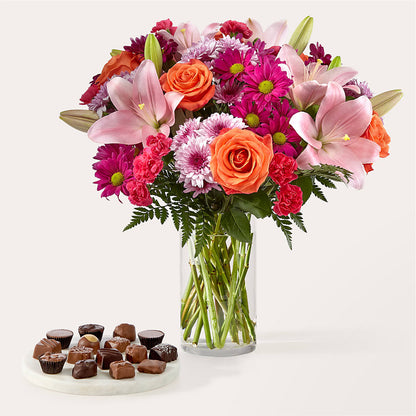 Light of My Life Bouquet and Chocolate Bundle