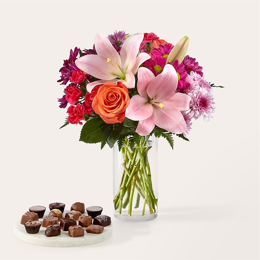 Light of My Life Bouquet and Chocolate Bundle
