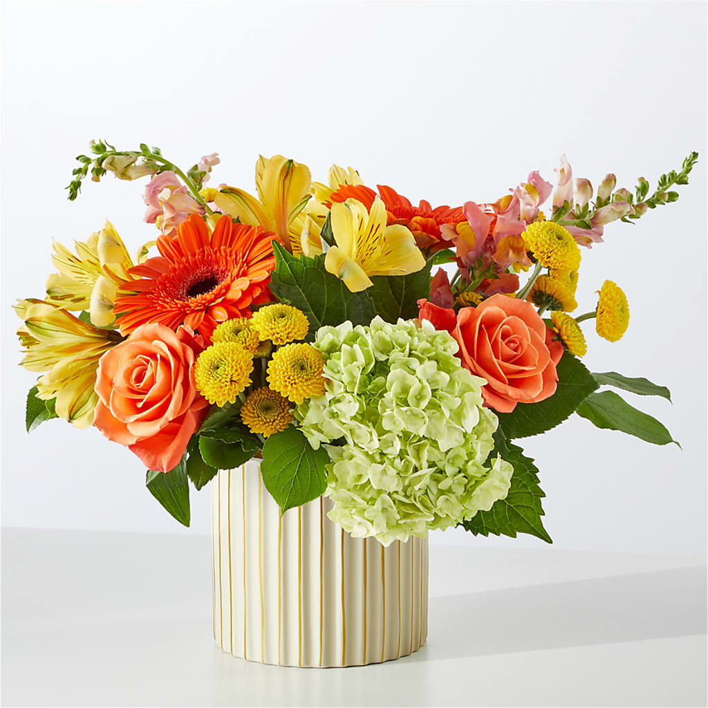 Autumn Sunshine Bouquet with Ivory Vase –  Gifted Delights, Bullhead City AZ