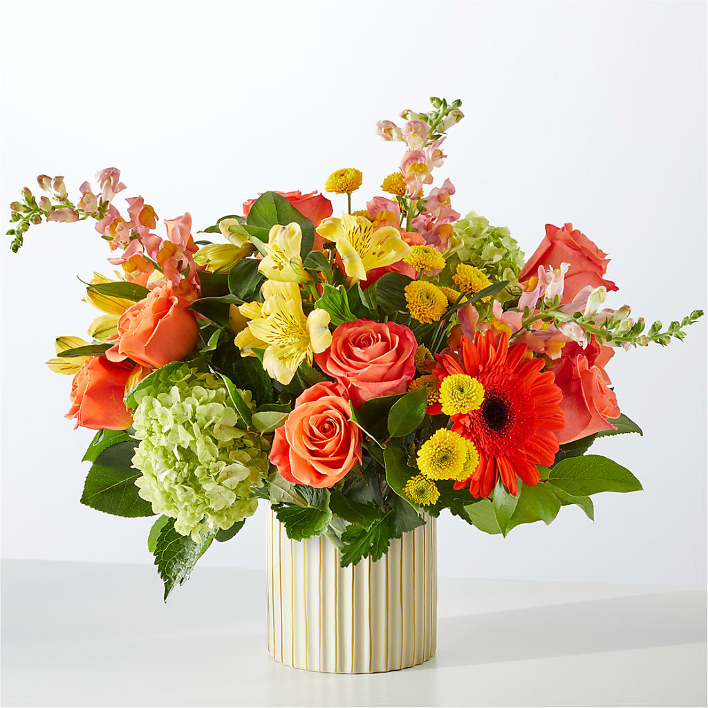 Autumn Sunshine Bouquet with Ivory Vase –  Gifted Delights, Bullhead City AZ
