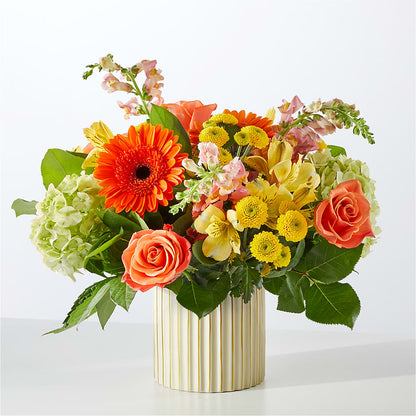Autumn Sunshine Bouquet with Ivory Vase –  Gifted Delights, Bullhead City AZ
