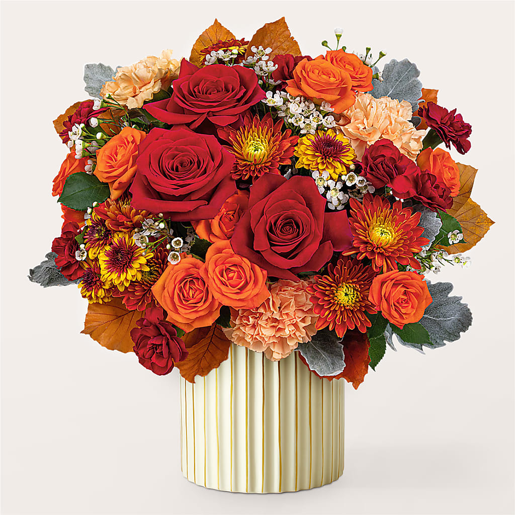 Merlot Bouquet with Ivory Vase –  Gifted Delights, Bullhead City AZ